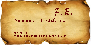Pervanger Richárd névjegykártya
